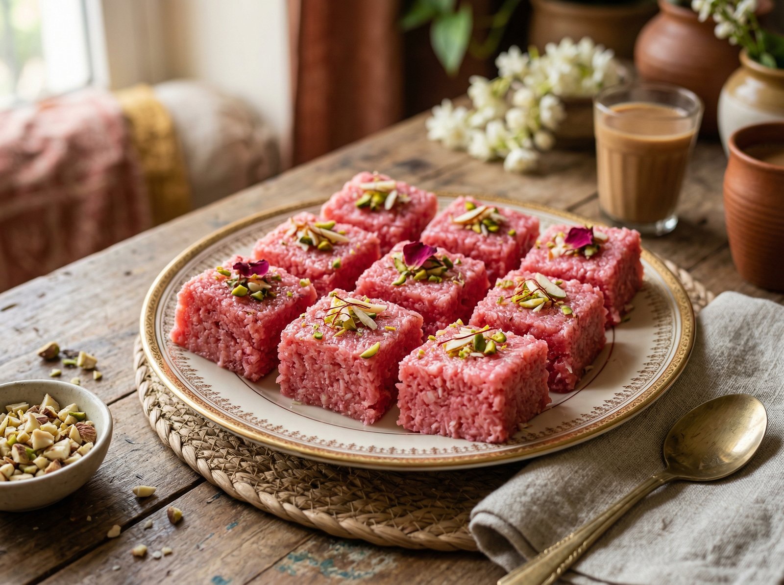 Pink Coconut Barfi